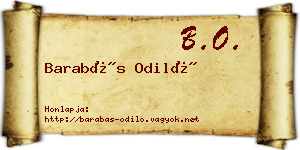 Barabás Odiló névjegykártya